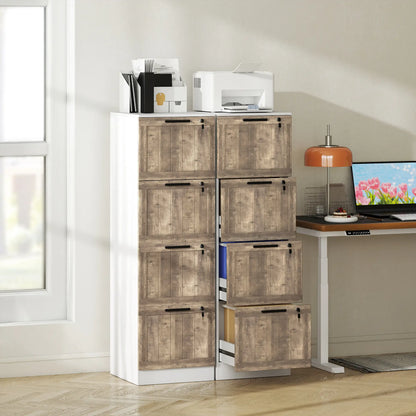 4 Drawer Filing Cabinet, Farmhouse Style, Adjustable Hanging Rails, White Office Cabinets & Cupboards at Gallery Canada