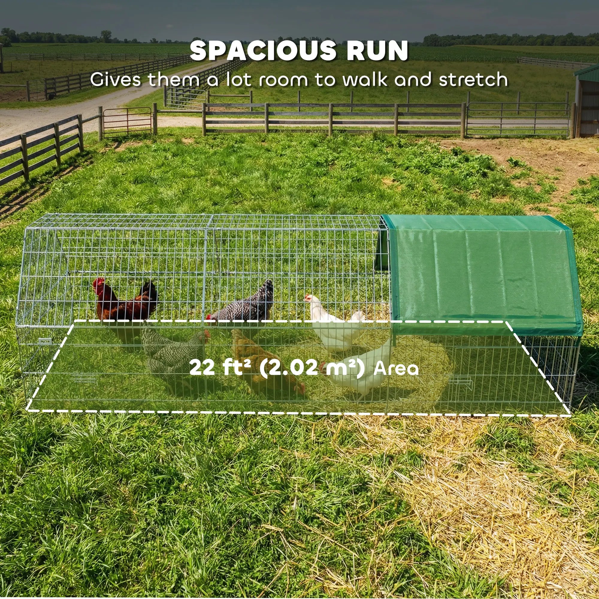 Metal Chicken Coop, UV-Resistant Cover, 106