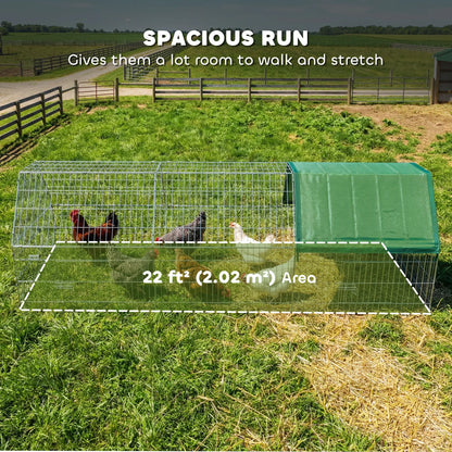 Metal Chicken Coop, UV-Resistant Cover, 106" x 29.5" x 29.5", Green Chicken Coops at Gallery Canada