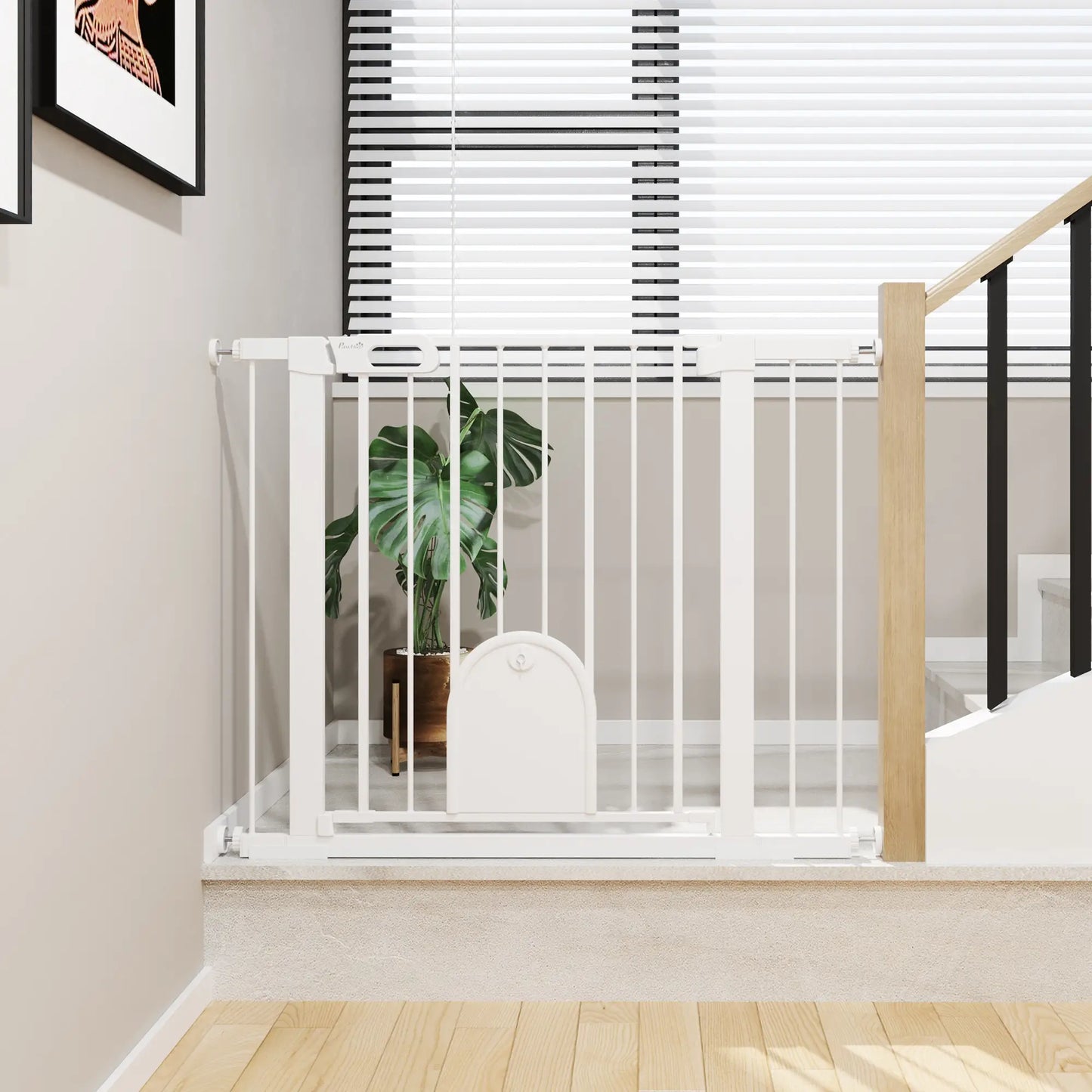 30"-41" Extra Wide Pet Gate, Small Door, 30"H, White Houses, Kennels & Pens at Gallery Canada