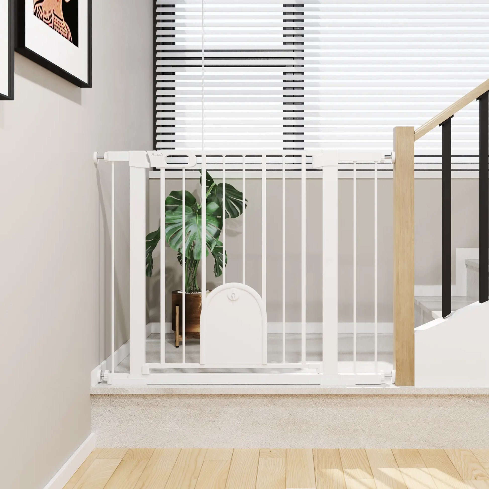 30"-41" Extra Wide Pet Gate, Small Door, 30"H, White Houses, Kennels & Pens at Gallery Canada