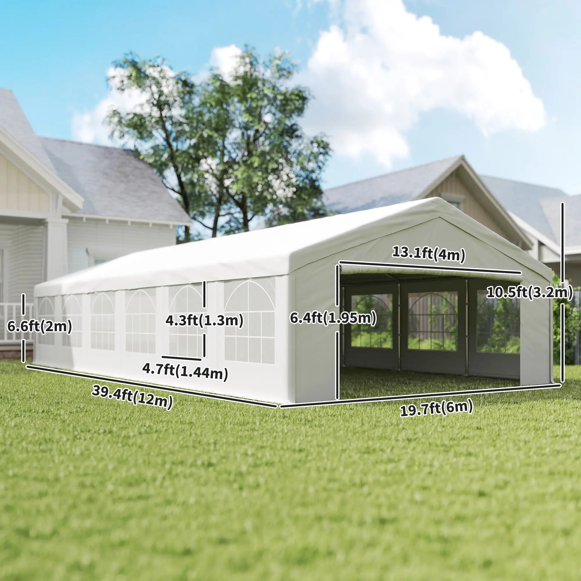 40'x20' Heavy Duty Party Tent, Removable Sidewalls, White Canopy Tents at Gallery Canada