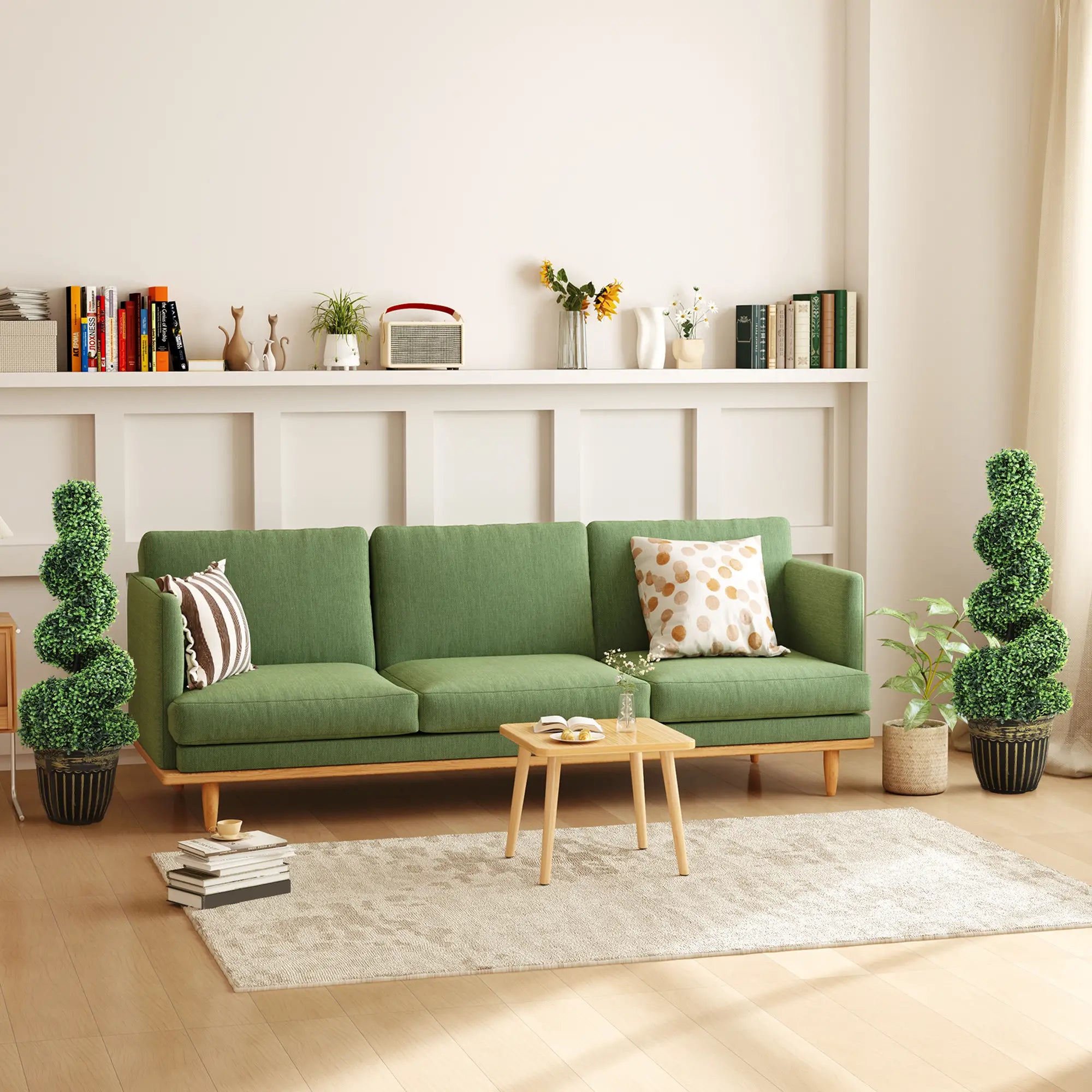 Artificial Topiary Spiral Boxwood Trees, Set of 2 with Pot, 90cm Artificial Trees at Gallery Canada