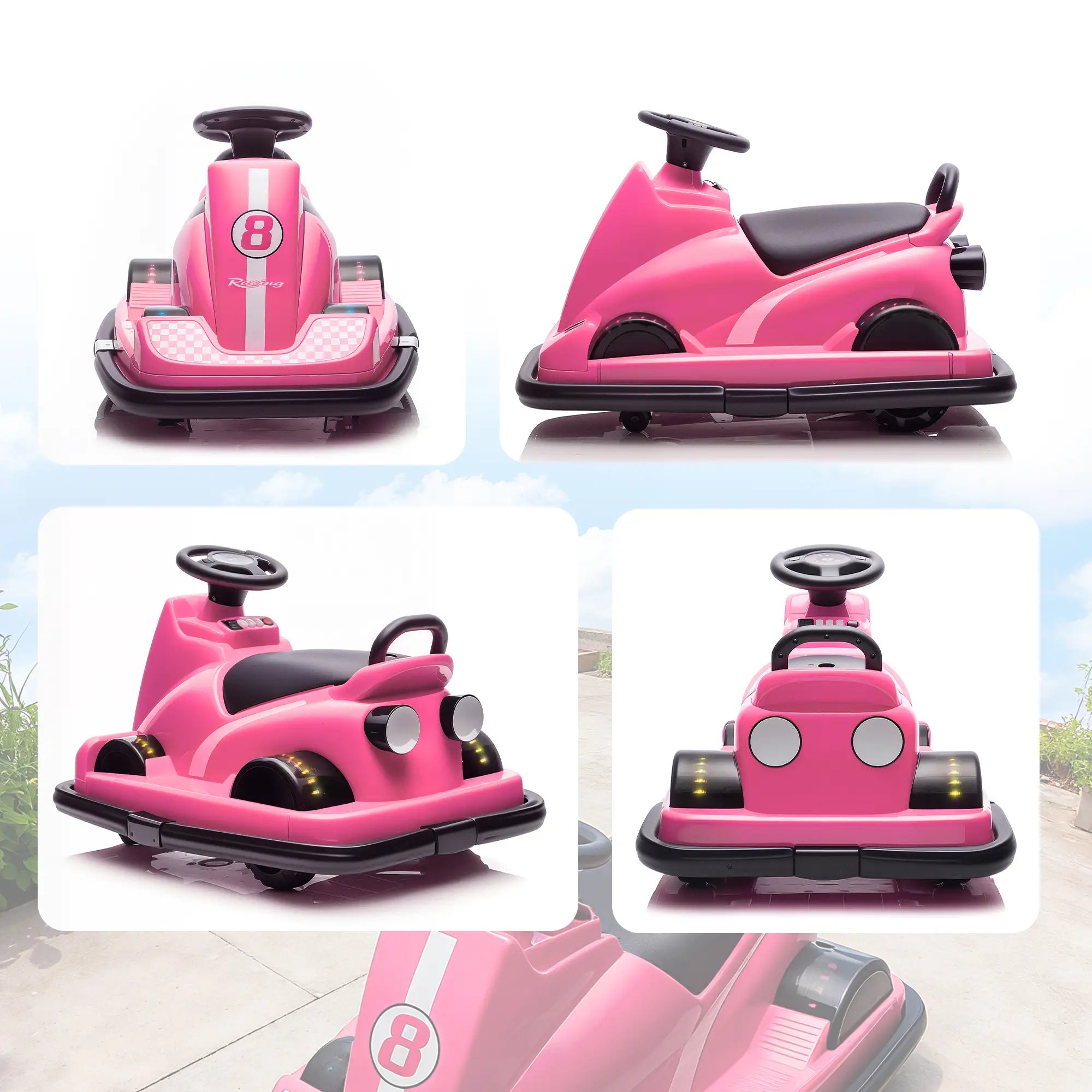 Bumper Car For Kids, 6V Battery Powered, 360 Degree Spin, Dual Motors, Pink Electric Toy Cars at Gallery Canada