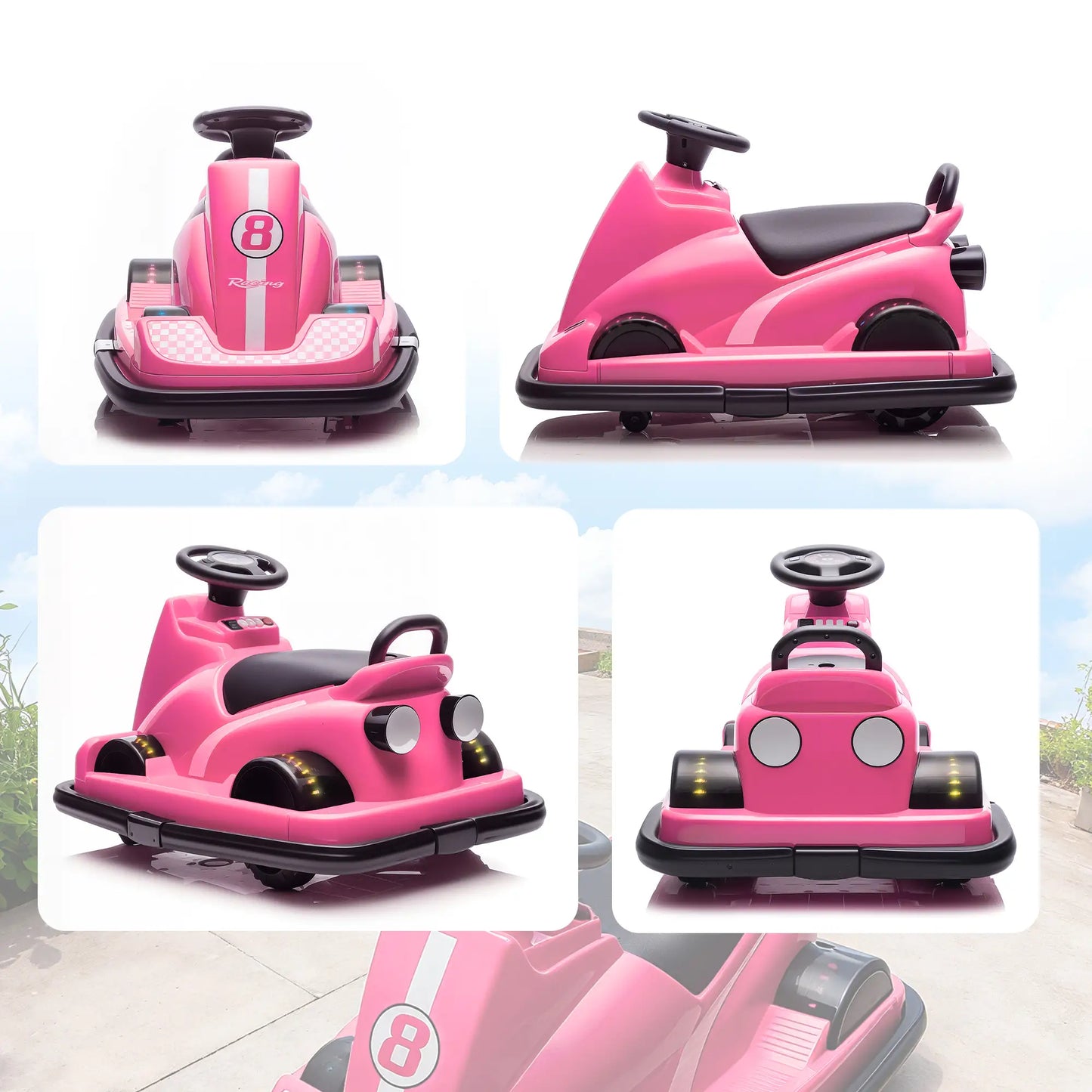 Bumper Car For Kids, 6V Battery Powered, 360 Degree Spin, Dual Motors, Pink Electric Toy Cars at Gallery Canada