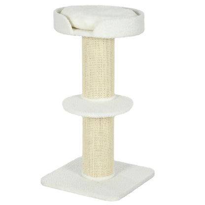 Cat Tree with Scratching Post, Bed, Cushion, Perch, 18" x 18" x 36", Cream White Cat Towers Cream at Gallery Canada
