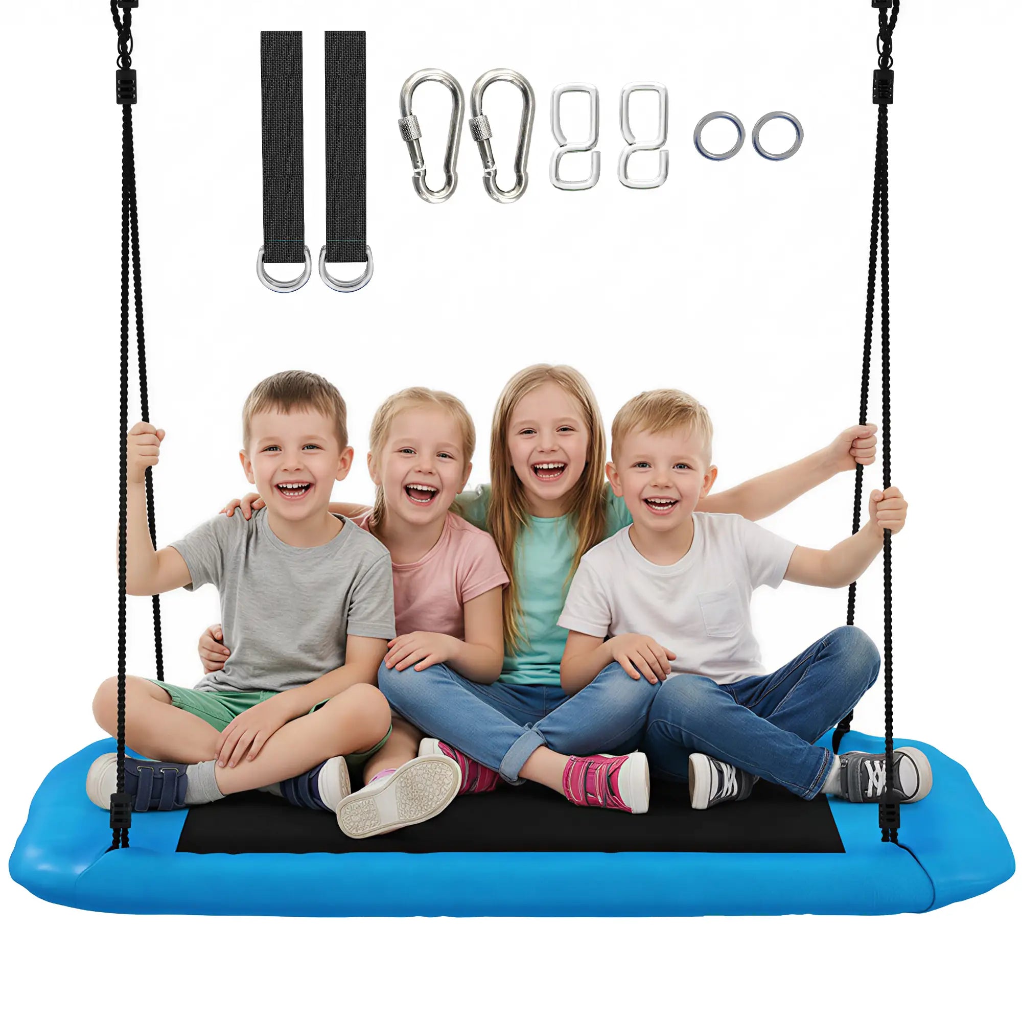 Adjustable Ropes Tree Straps Basket Swing, 58