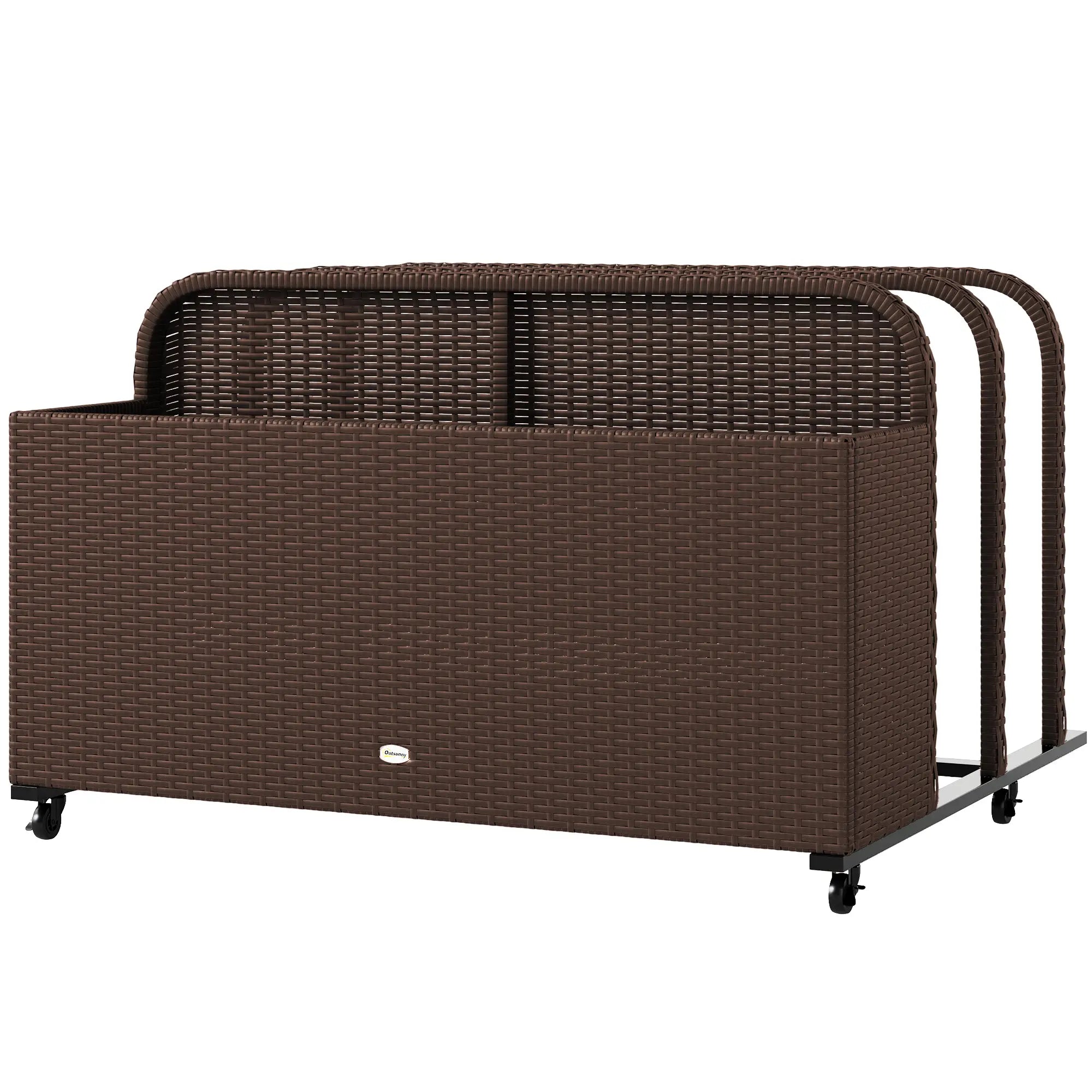 Rolling Pool Storage, Rattan Patio Furniture, Outdoor Wicker Organizer, Brown Patio Storage Boxes Brown at Gallery Canada