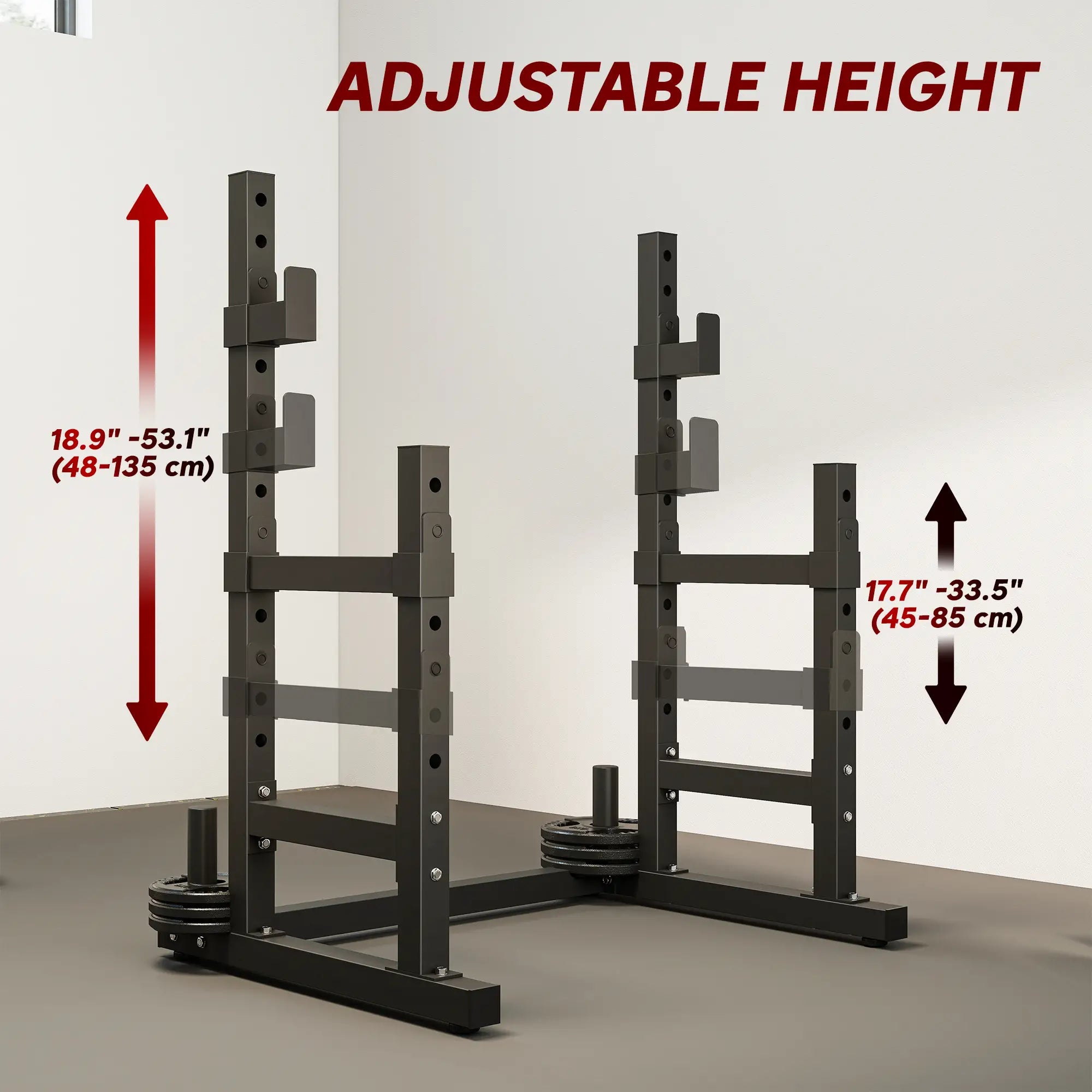 Adjustable Squat Rack, 660 Lbs Multi-Function Barbell Rack, Black Dumbbells & Barbells at Gallery Canada