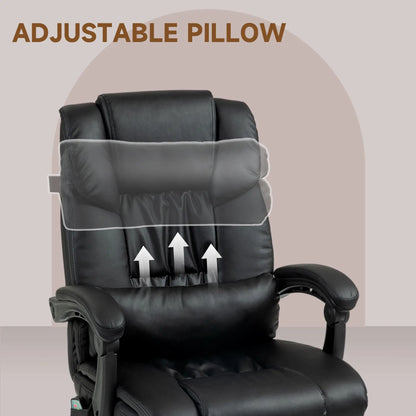 6-Point Vibration Massage Chair, Height Adjustable, Reclining, Black Massage Chairs at Gallery Canada
