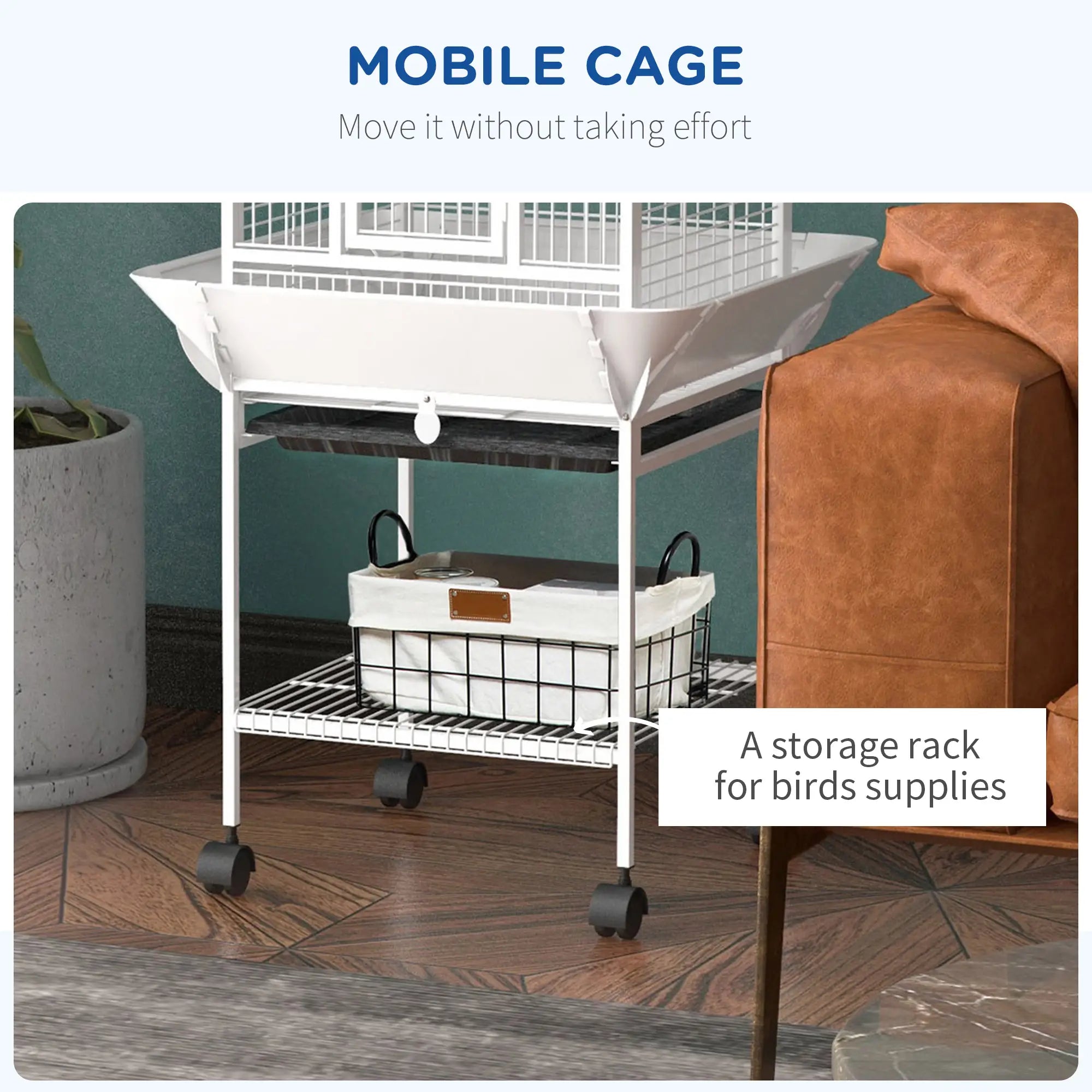 61.5 Inch Bird Cage for Parakeet, Cockatiel, Stand, Pull Out Tray, Play Top Bird Cages at Gallery Canada