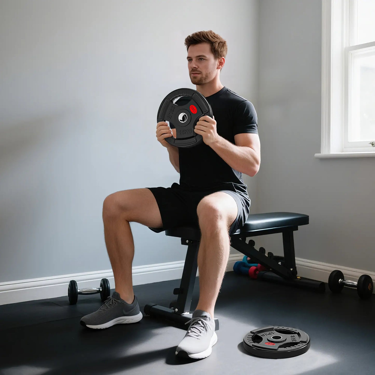 Weight Plates Set, 2-Inch Barbell Weights, 2 x 33lbs Dumbbells & Barbells at Gallery Canada