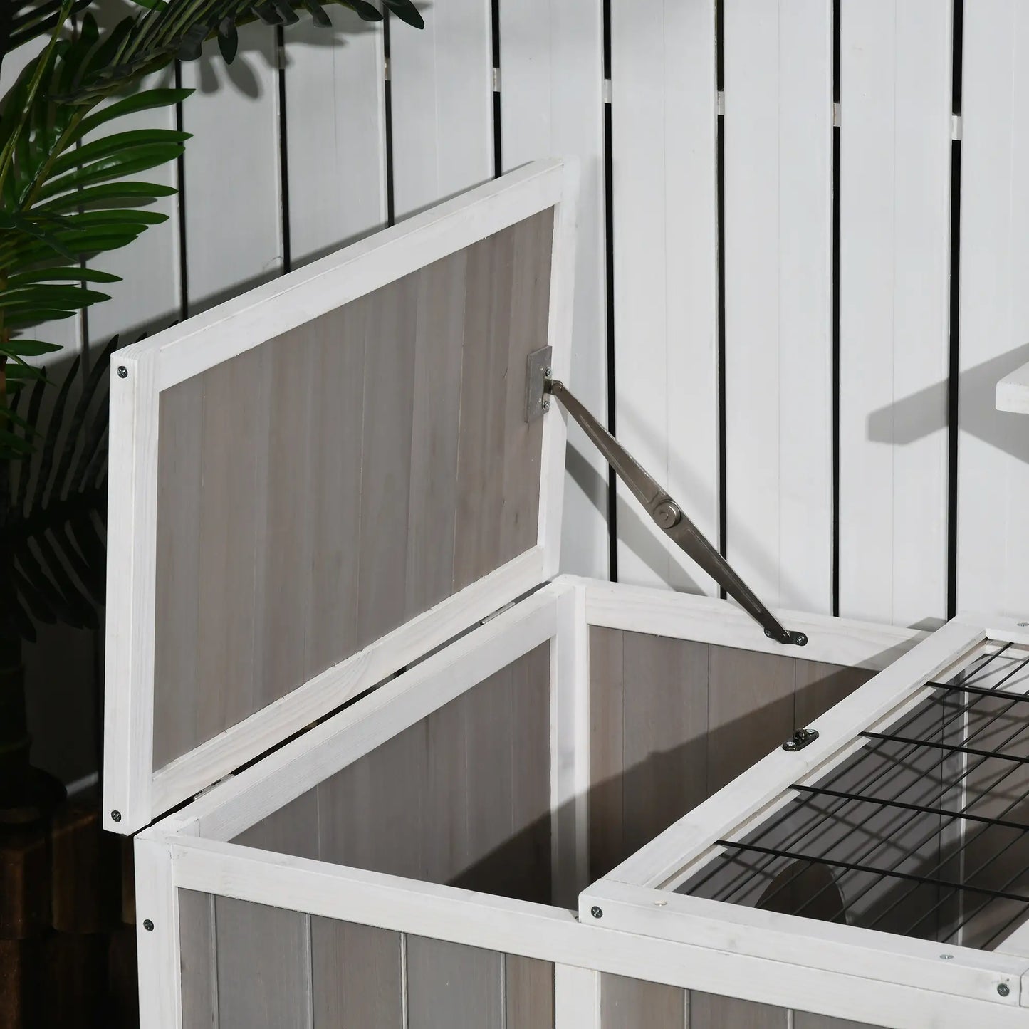 Wooden Tortoise Habitat, Openable Top, Run Cage, Two Rooms, Grey Houses & Habitats at Gallery Canada