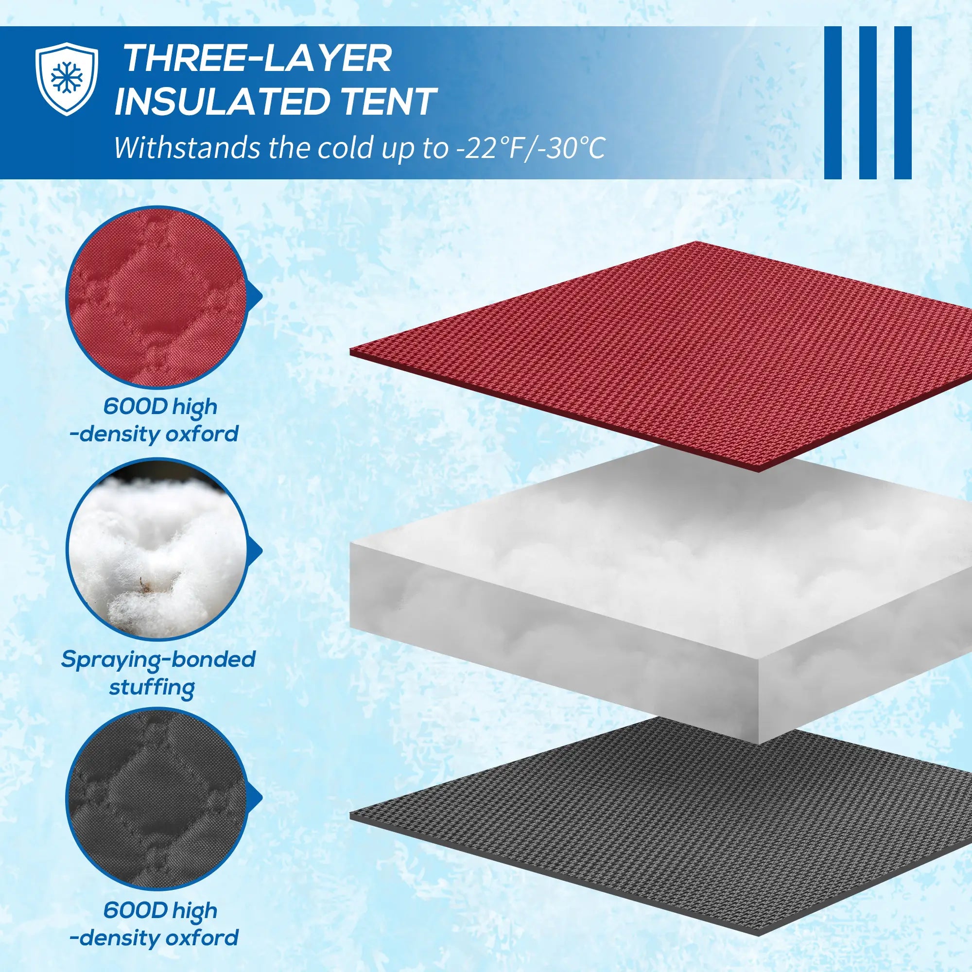 4 Person Insulated Ice Fishing Shelter, Pop-Up Tent with Carry Bag, Red Ice Fishing Tents at Gallery Canada