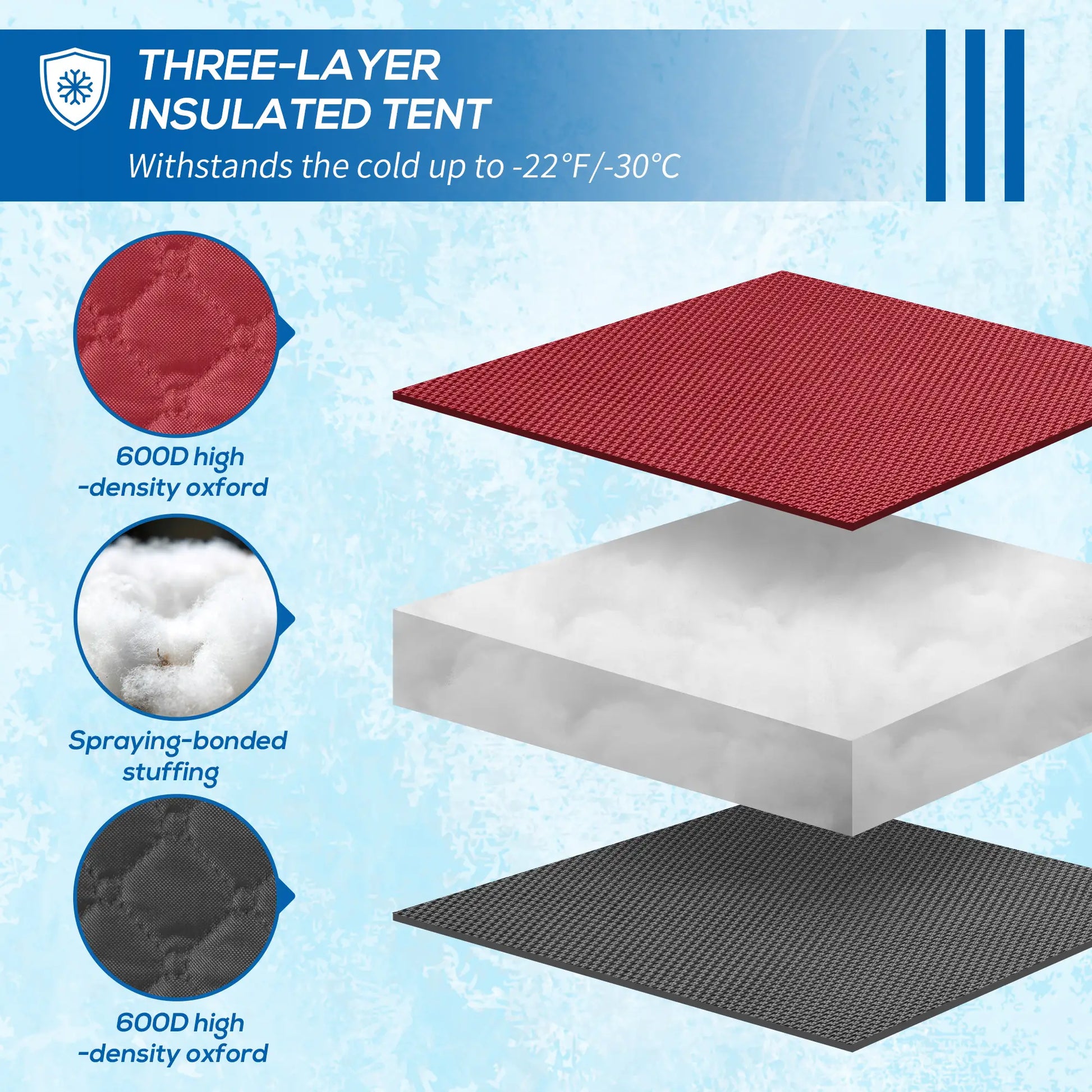 4 Person Insulated Ice Fishing Shelter, Pop-Up Tent with Carry Bag, Red Ice Fishing Tents at Gallery Canada