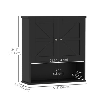 Farmhouse Bathroom Medicine Cabinet, Barn Doors, Adjustable Shelf, Black Bathroom Cabinets at Gallery Canada