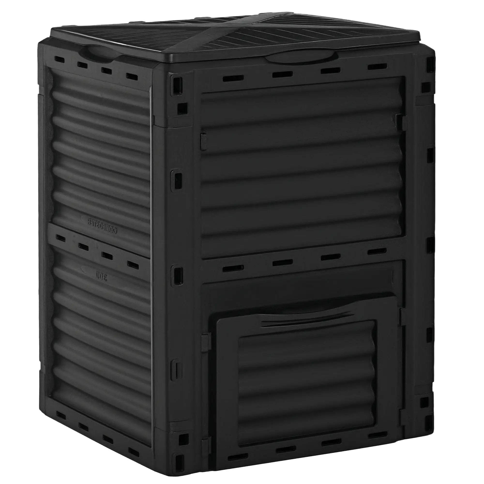 Large Outdoor Compost Bin, 80 Gallon, Easy Assembly, Black Outdoor Compost Bin Black at Gallery Canada