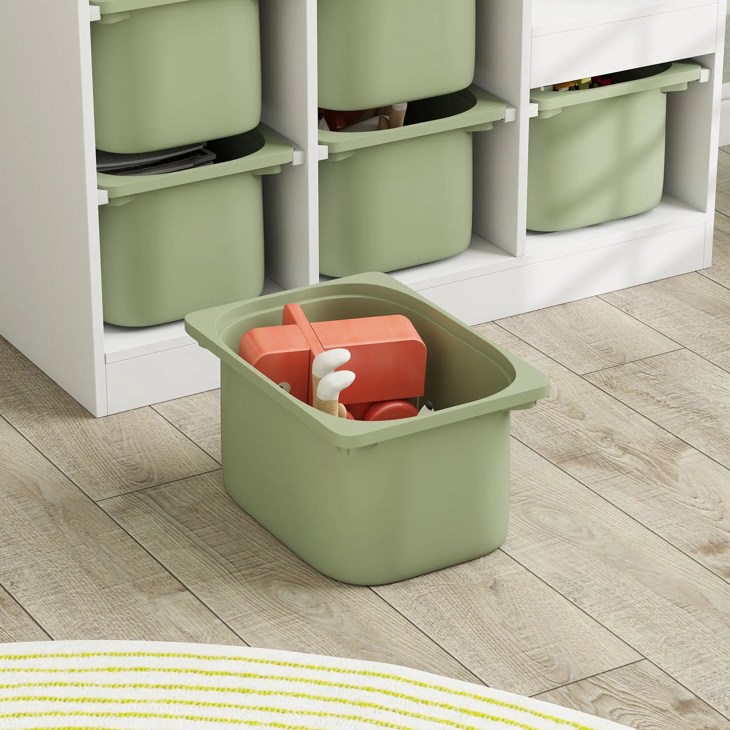 3 Layers Toy Storage Organizer, 6 Plastic Bins, Green Baby & Kids Storage at Gallery Canada