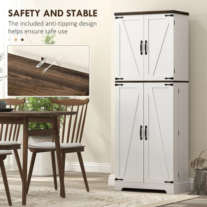 64" Tall Kitchen Pantry Cabinet, Adjustable Shelves, White Kitchen Pantry Cabinets at Gallery Canada