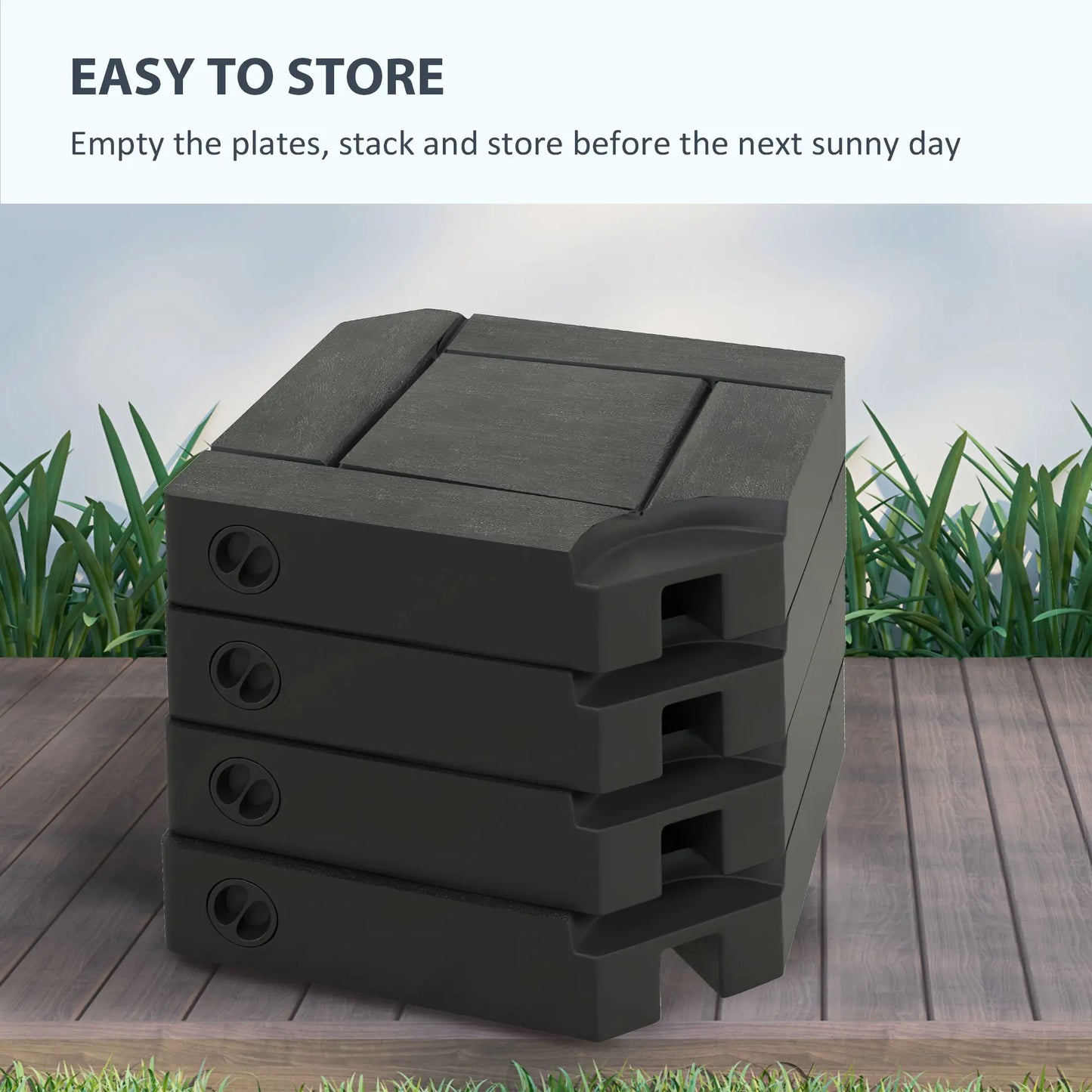 4PCs Patio Umbrella Base, Water or Sand Filled, HDPE Umbrella Bases at Gallery Canada