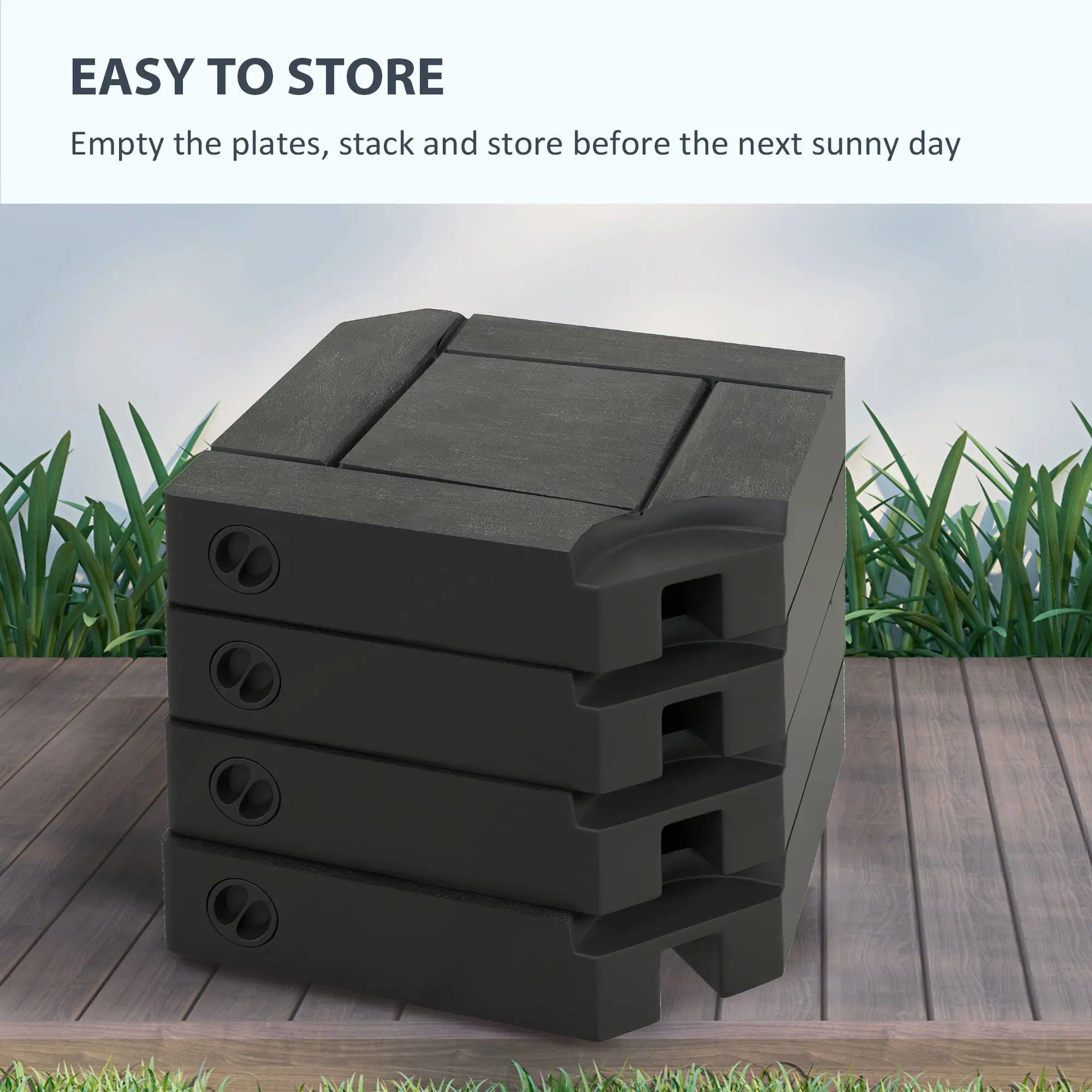 4PCs Patio Umbrella Base, Water or Sand Filled, HDPE Umbrella Bases at Gallery Canada