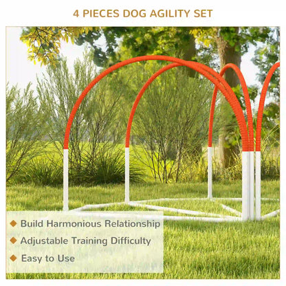 Dog Agility Kit, Obstacle Course Training Equipment, Weave Poles, Carry Bag, Orange Dog Agility Training Equipment at Gallery Canada