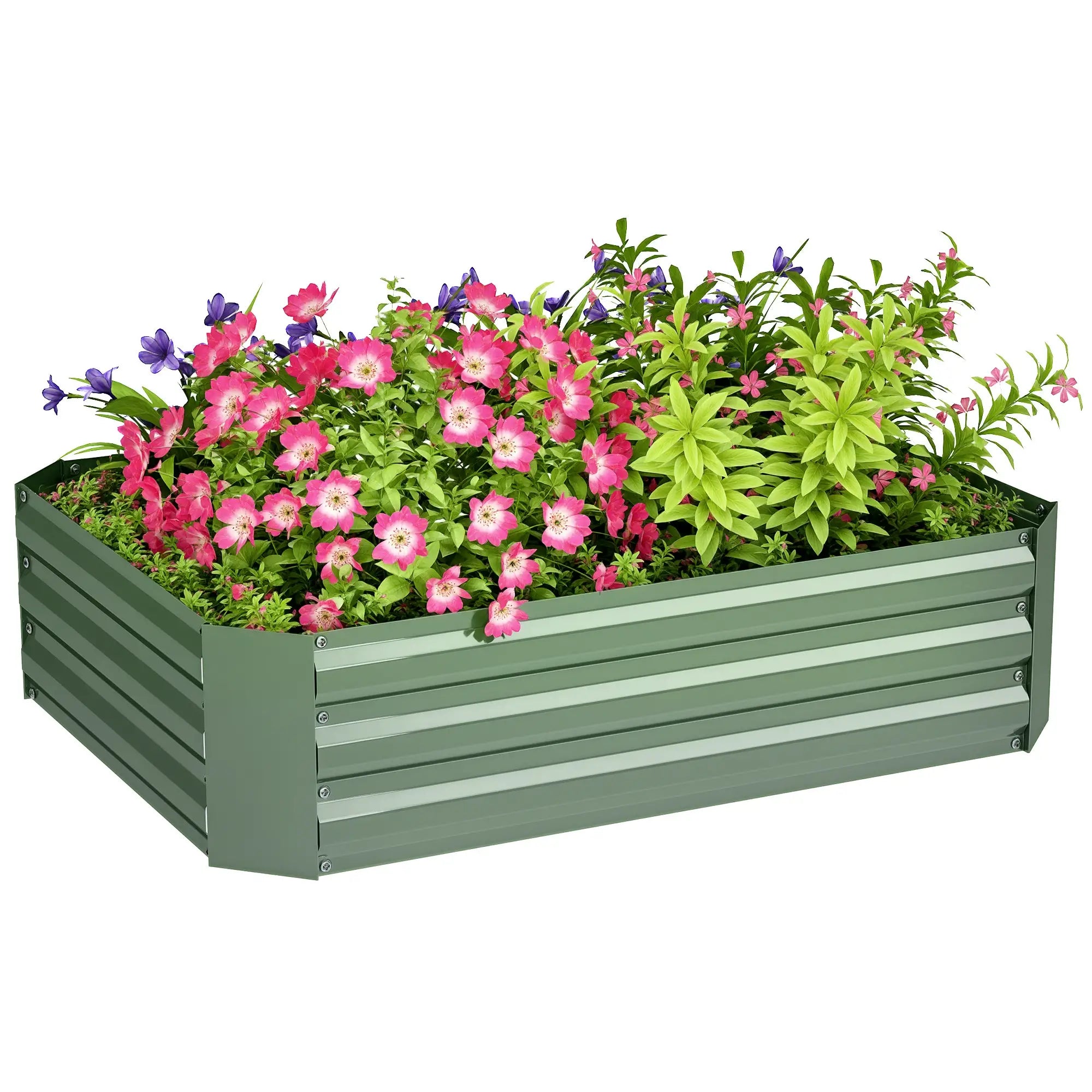 Galvanized Raised Garden Bed, 4' x 3' x 1', Metal Planter Box, Dark Green Galvanized Planter Boxes at Gallery Canada