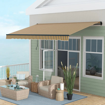 13' x 10' Retractable Awning, UV Resistant Sunshade, Dark Grey, Amber Window Awnings at Gallery Canada