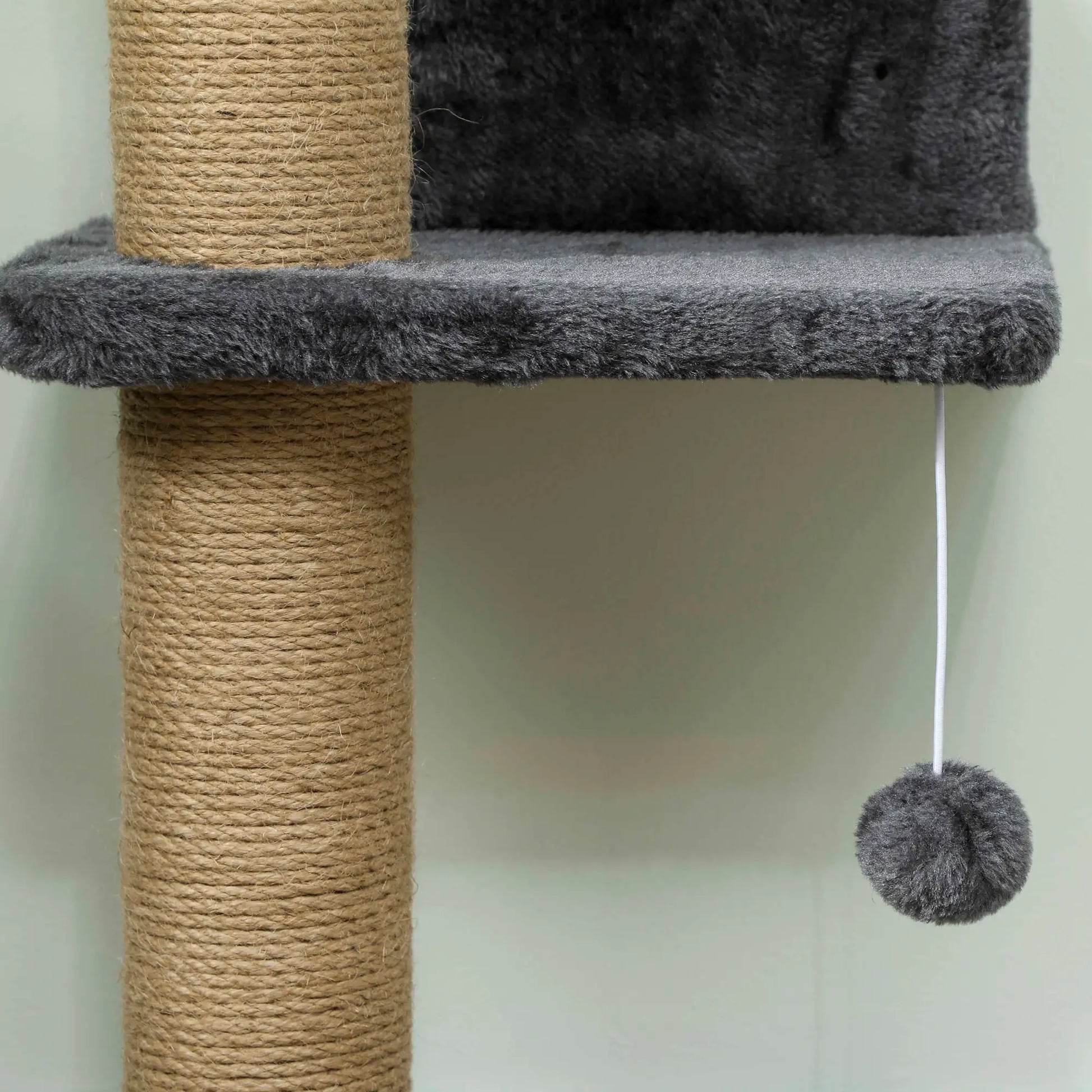 Cat Wall Shelves, 4 Platforms, Jute Scratching Post, Dark Grey Cat Climbing Wall at Gallery Canada