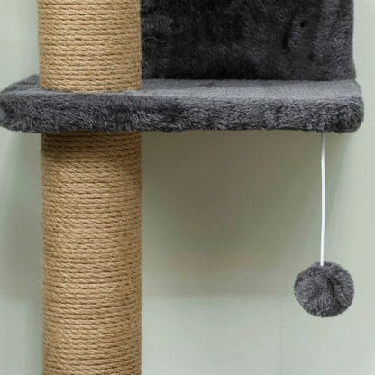 Cat Wall Shelves, 4 Platforms, Jute Scratching Post, Dark Grey Cat Climbing Wall at Gallery Canada