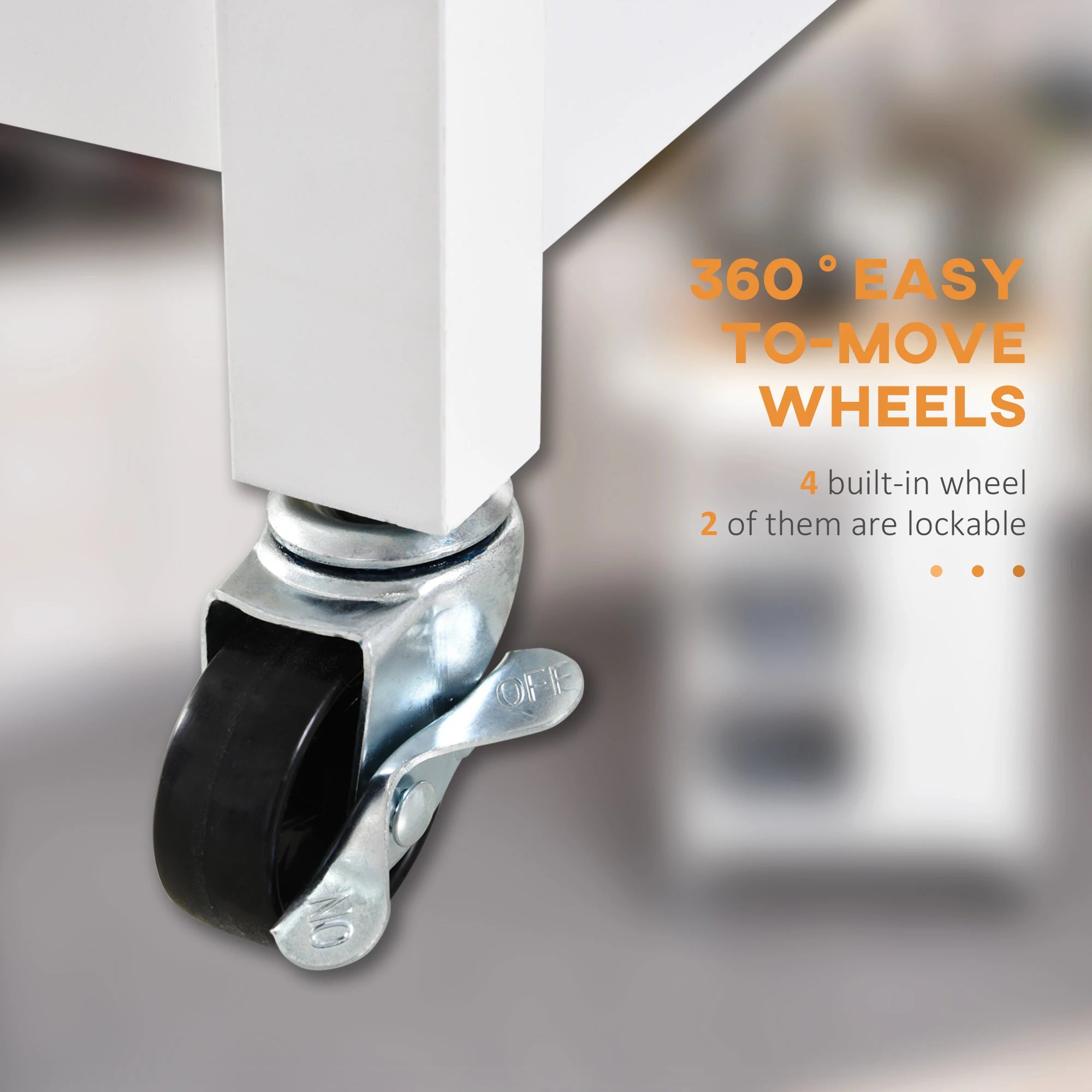 Modern Rolling Kitchen Island Cart, Natural Wood Top, White Kitchen Islands & Kitchen Carts at Gallery Canada