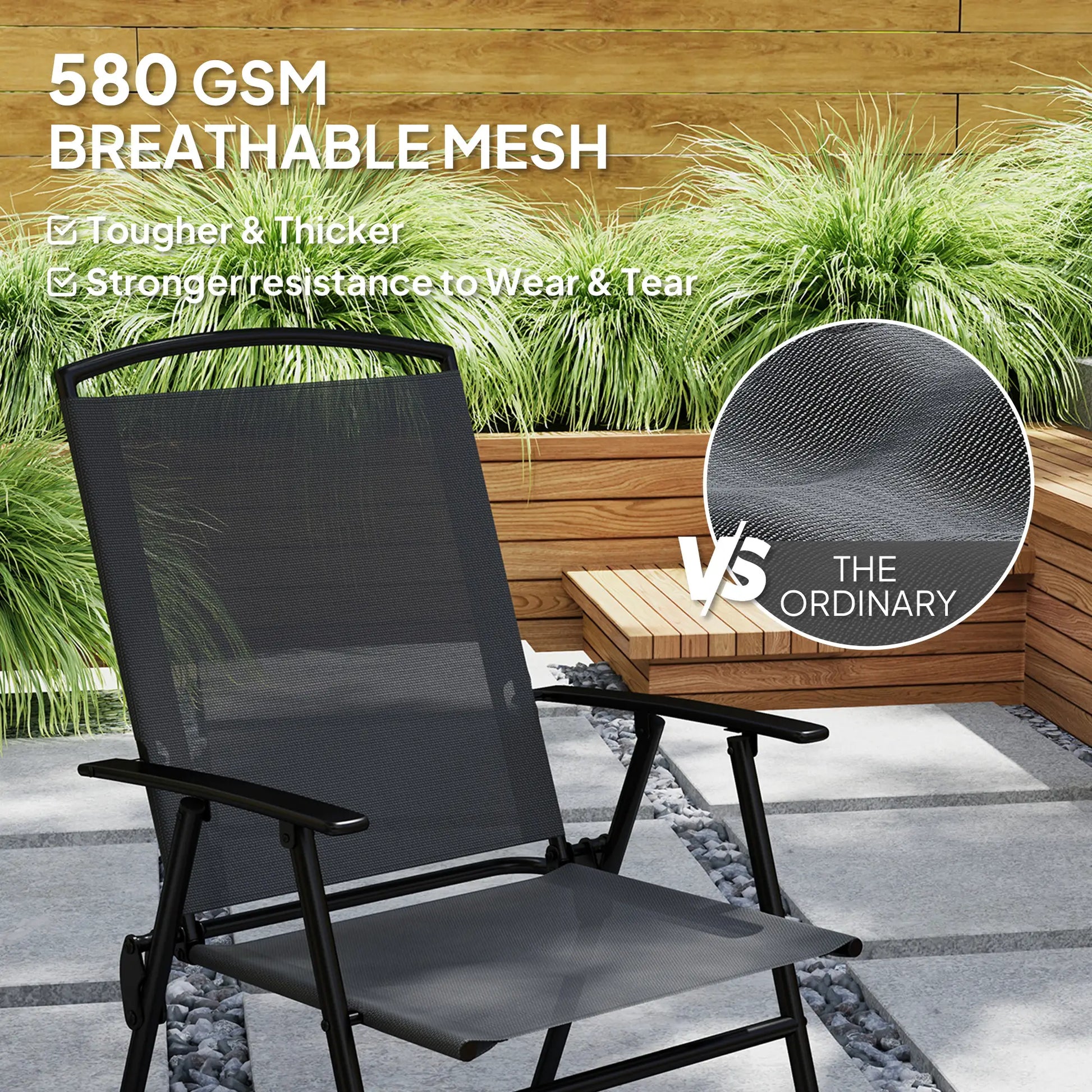 5-Piece Outdoor Dining Set, Glass Top Table, 4 Mesh Chairs, Grey Outdoor Dining Sets at Gallery Canada