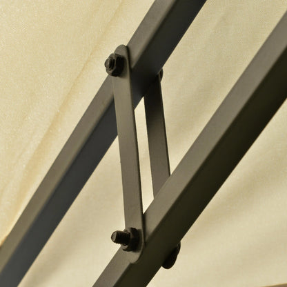 10'x10' Soft-Top Gazebo, Double Tier Roof, Mesh Curtains, Beige Gazebos at Gallery Canada