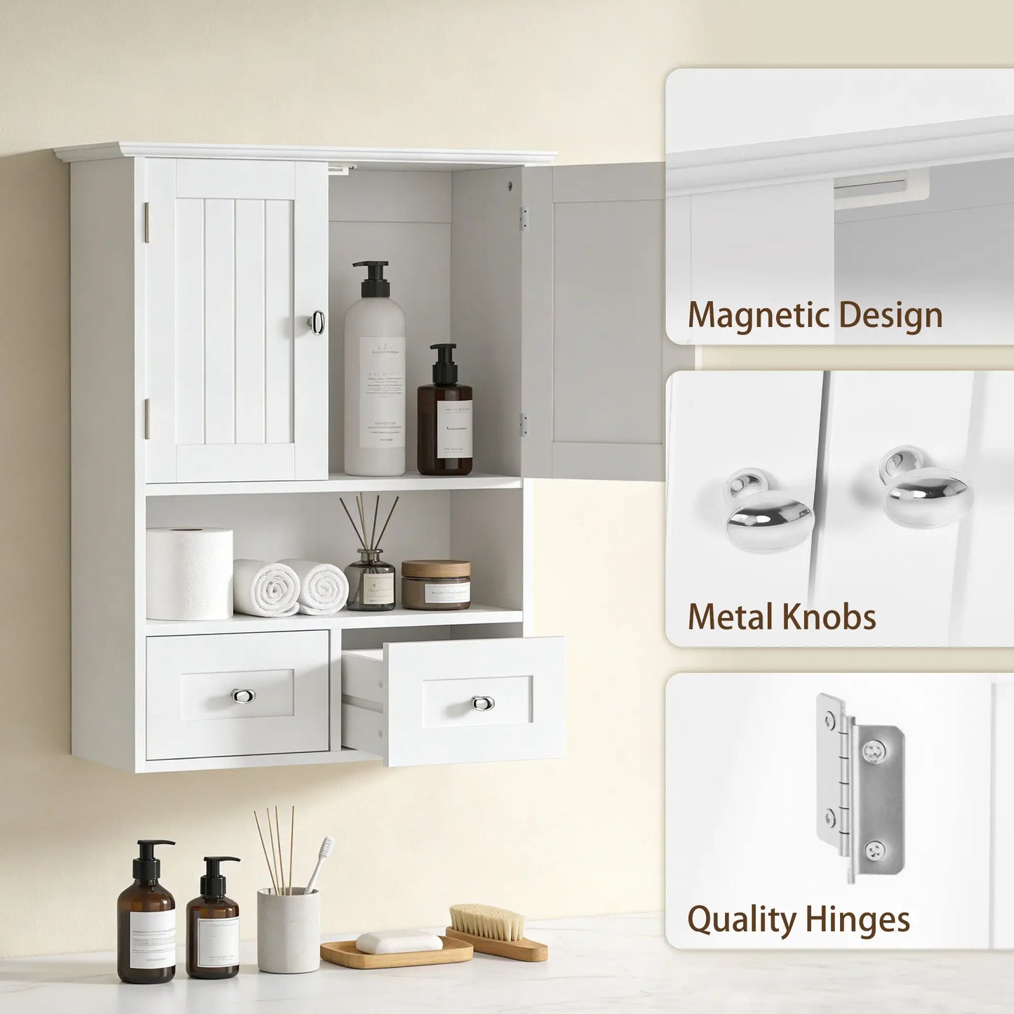 Bathroom Wall Cabinet, Medicine Cabinet, Over Toilet Storage, White Wall Mounted Cabinets at Gallery Canada