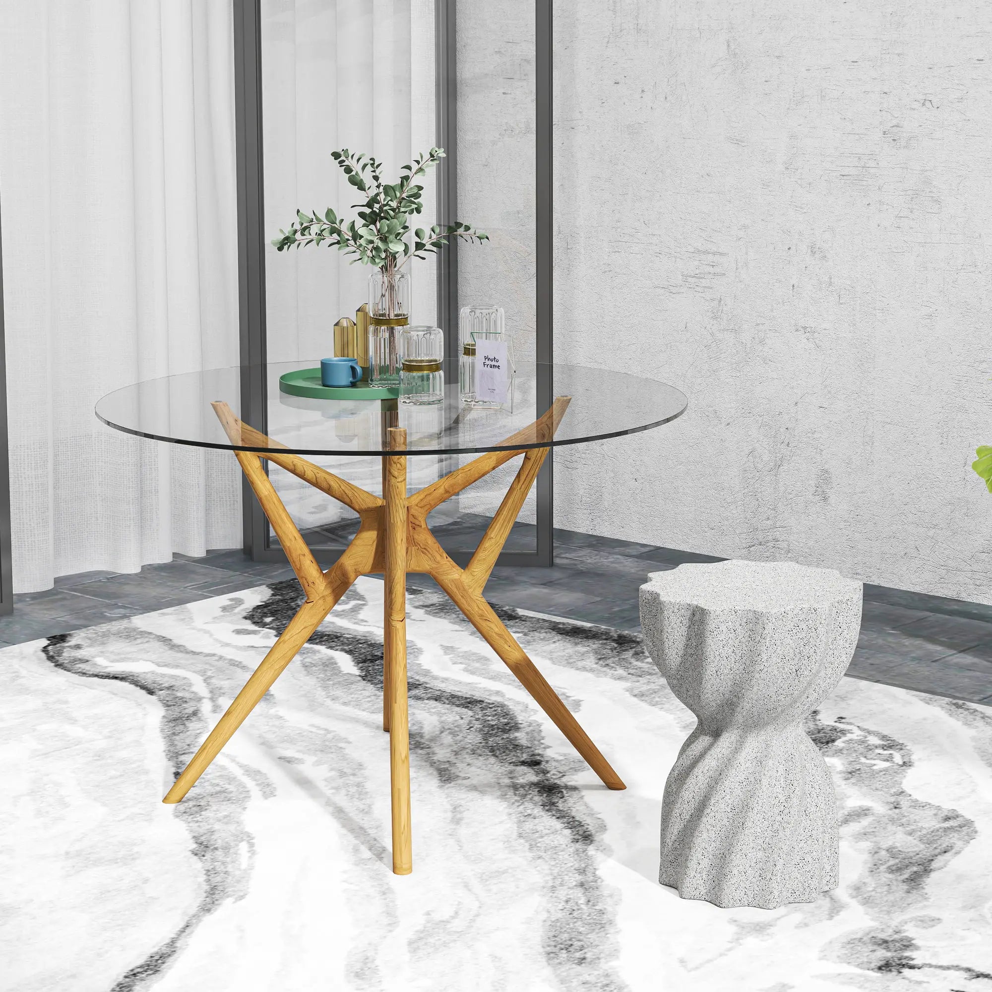 Spiral Garden Stool, Flower Top Outdoor Side Table, Grey Outdoor Benches at Gallery Canada