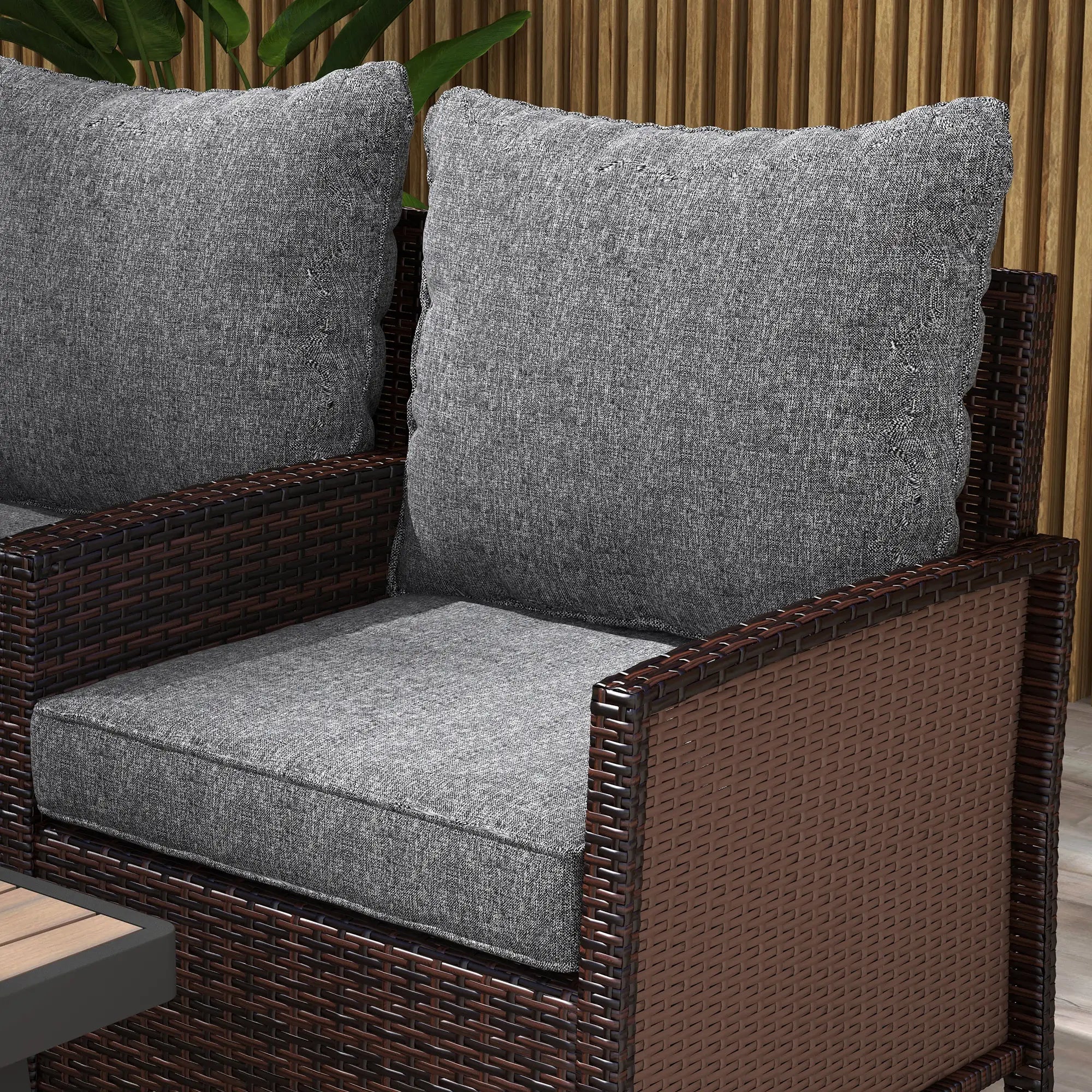 4-Piece Seat Cushion Pillows, Patio Chair Cushions with Back, Grey Patio Chair Cushions at Gallery Canada