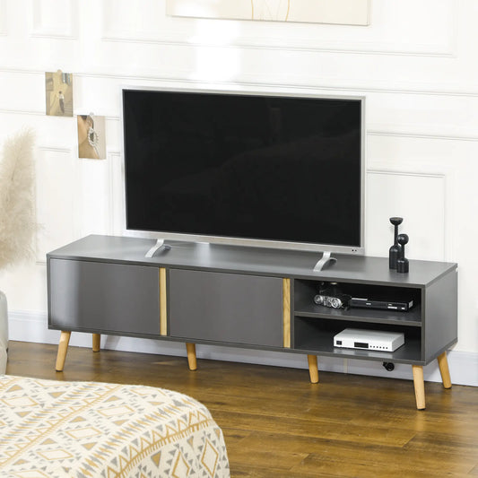 TV Stand for 55" TVs, Cabinet with Shelves, Dark Grey TV Stands Dark Grey at Gallery Canada