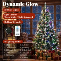 Sapin de Noël Sapin Floqué Pré-éclairé de 6 pieds, Double Couleur, Télécommande