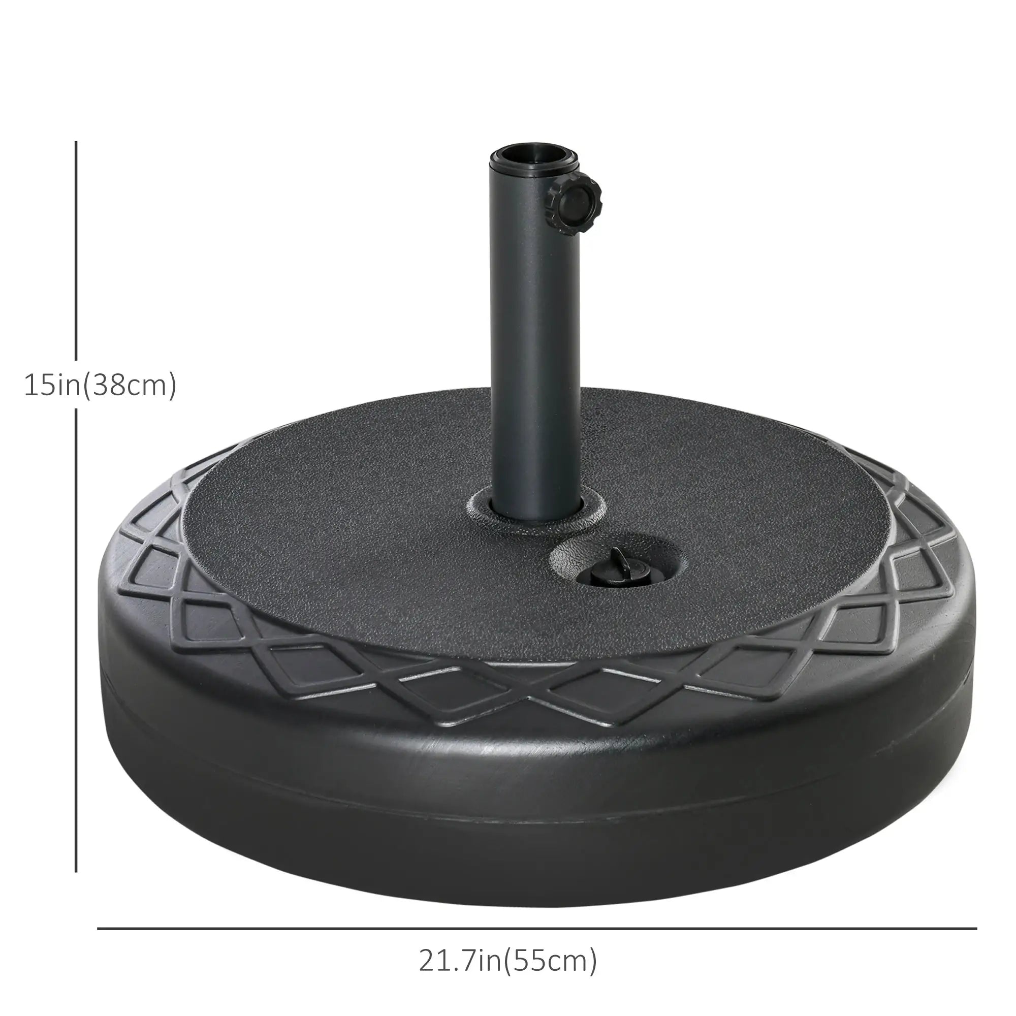 22'' Round Parasol Base, Water Filled, for 1.5''/1.9'', Black Umbrella Bases at Gallery Canada