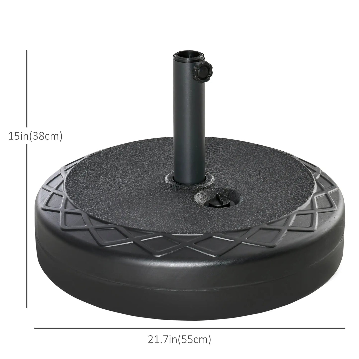 22'' Round Parasol Base, Water Filled, for 1.5''/1.9'', Black Umbrella Bases at Gallery Canada