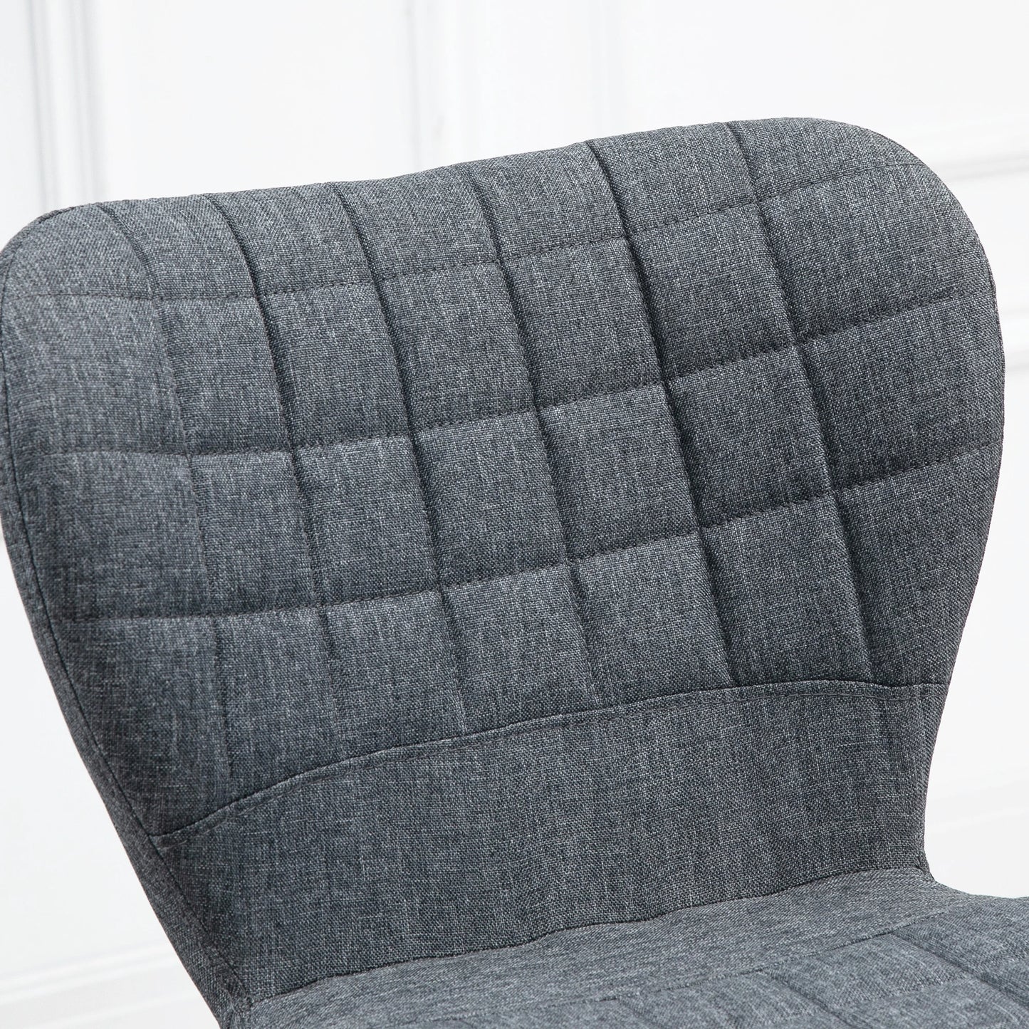 Adjustable Swivel Bar Stools Set of 2, Linen Fabric, Grey Bar Stools at Gallery Canada