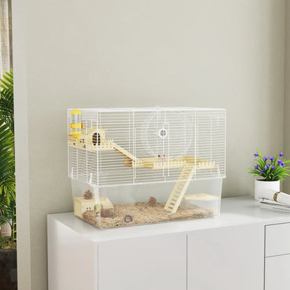 Hamster Cage with Deep Bottom, Wooden Ramp, Hut, Exercise Wheel, White Hamster Cages at Gallery Canada
