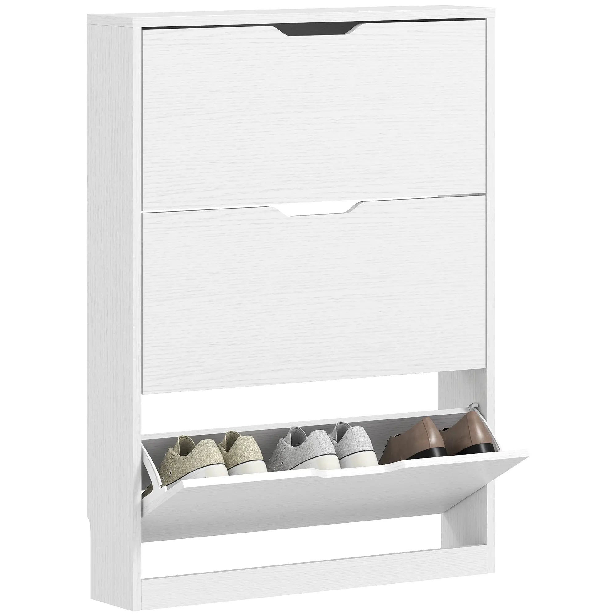 Narrow Shoe Cabinet 3 Flip Drawers, 31.5