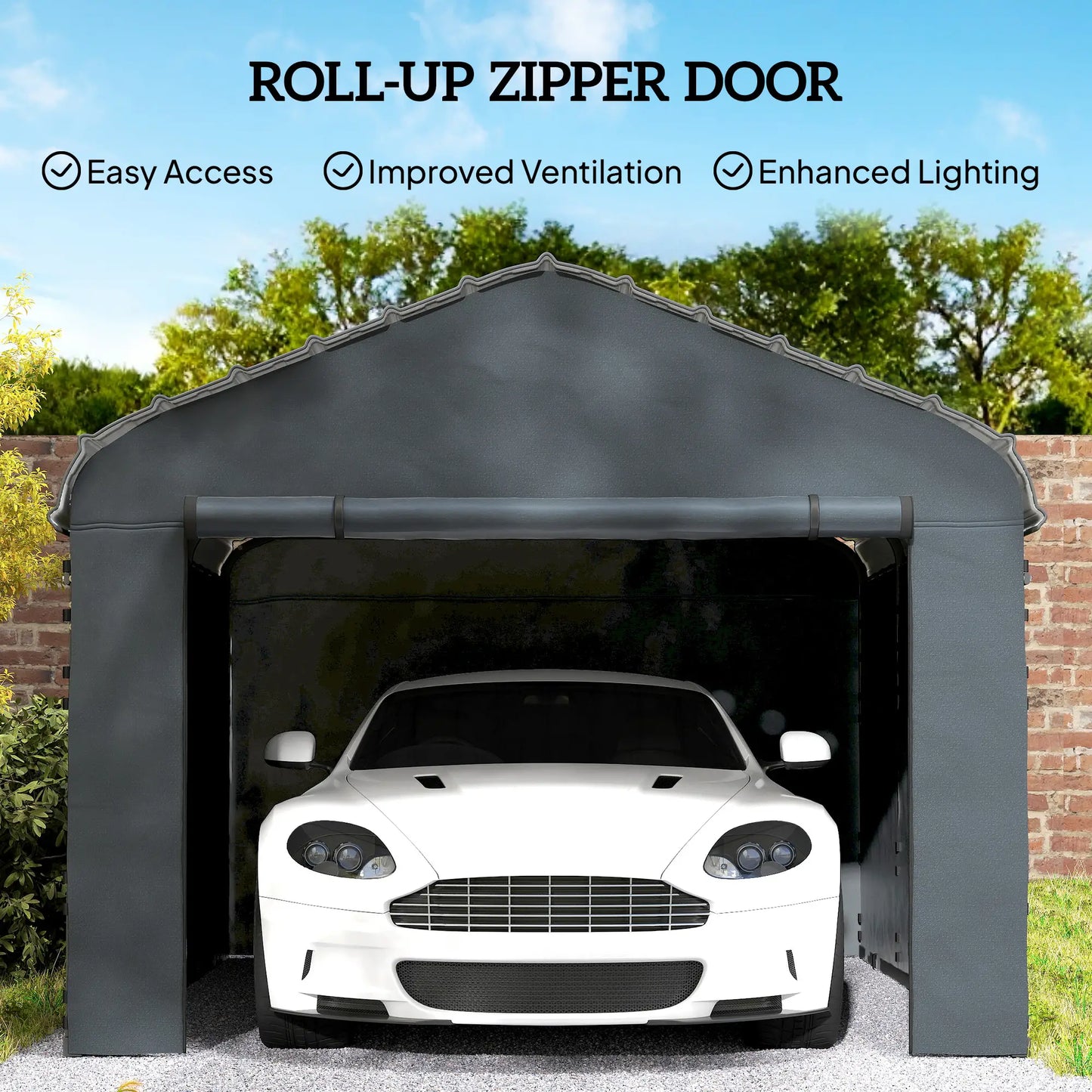 Replacement Canopy Cover Sidewalls, 12' x 20', UPF50+ Waterproof, Dark Grey Car Shelters at Gallery Canada