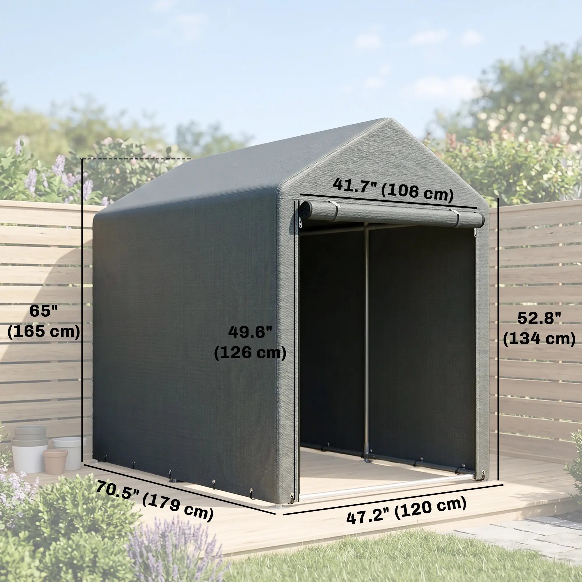Bike Storage Shed, Motorcycle Shelter, Galvanized Steel, 4x6 Ft, Green Sheds at Gallery Canada