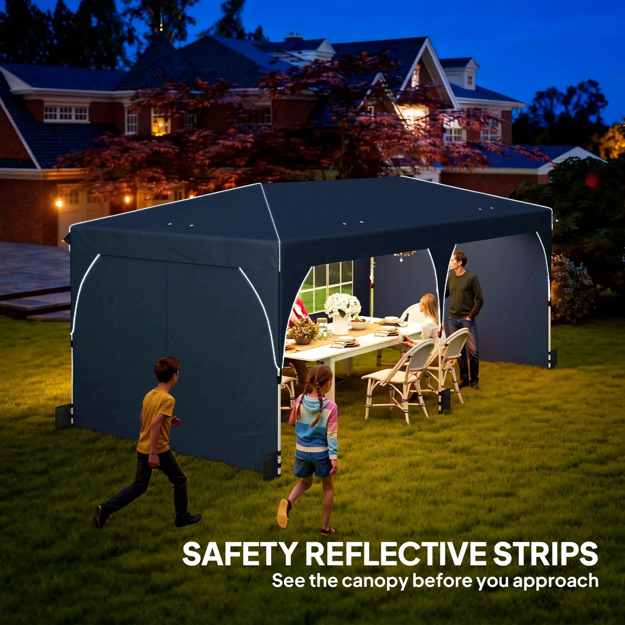 10 x 20 ft Pop Up Canopy Tent, UPF 50+, 6 Sandbags, Dark Blue Pop Up Canopies at Gallery Canada