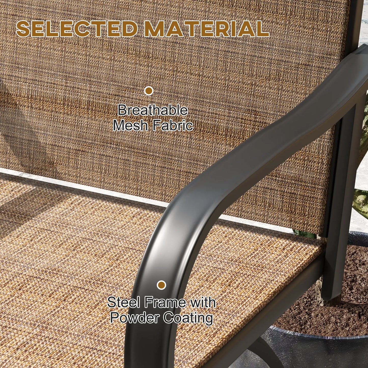 Outdoor Bar Stools, Set of 2, 360° Swivel, 26.8" x 29.5" x 48.4", Brown Bistro Sets at Gallery Canada