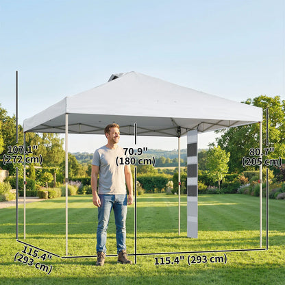 9.6 x 9.6 ft Pop Up Canopy Tent, UPF 50+, Sandbags, Wheeled Bag