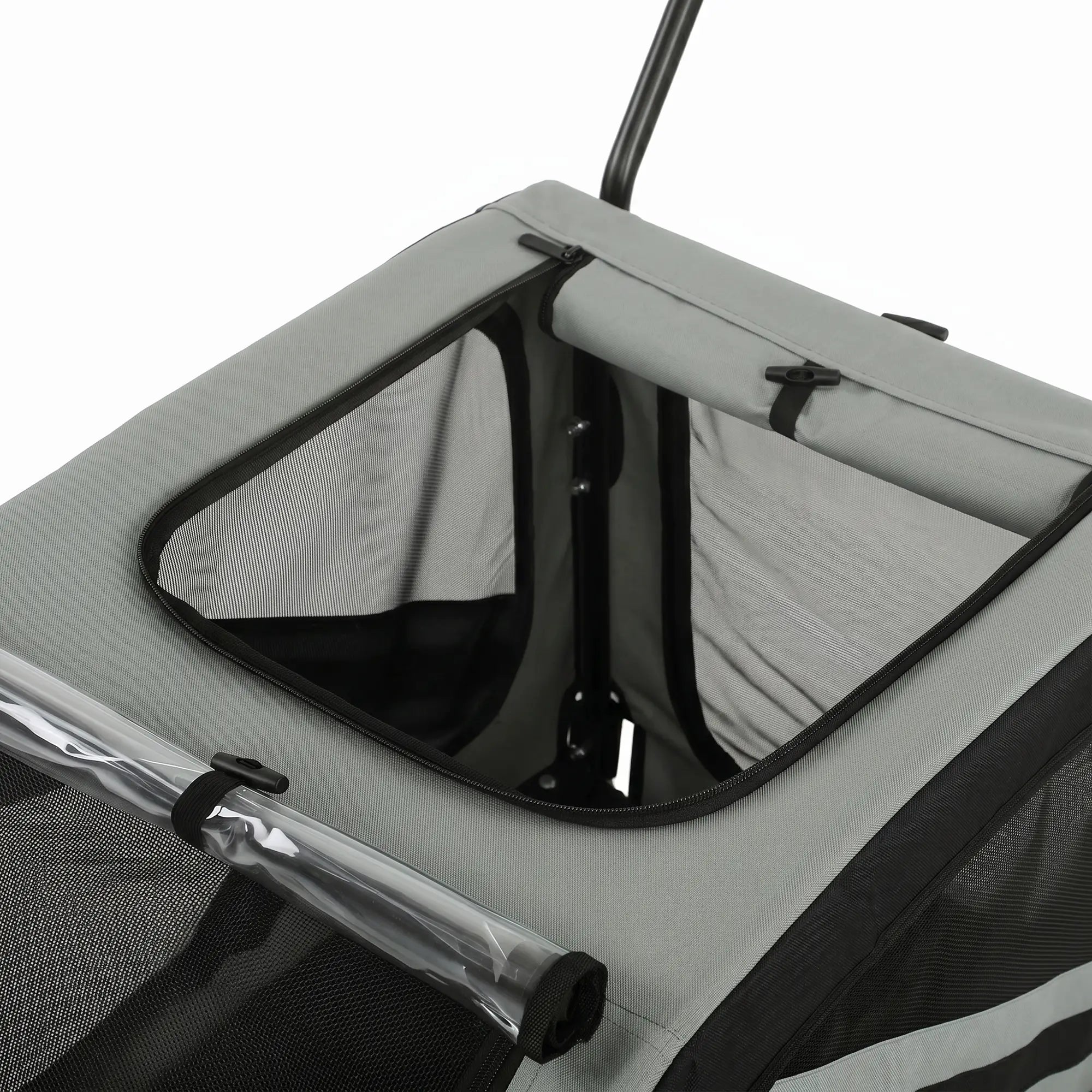2-in-1 Dog Bike Trailer, Stroller With Reflectors Flag, Grey Dog Bike Trailers & Strollers at Gallery Canada