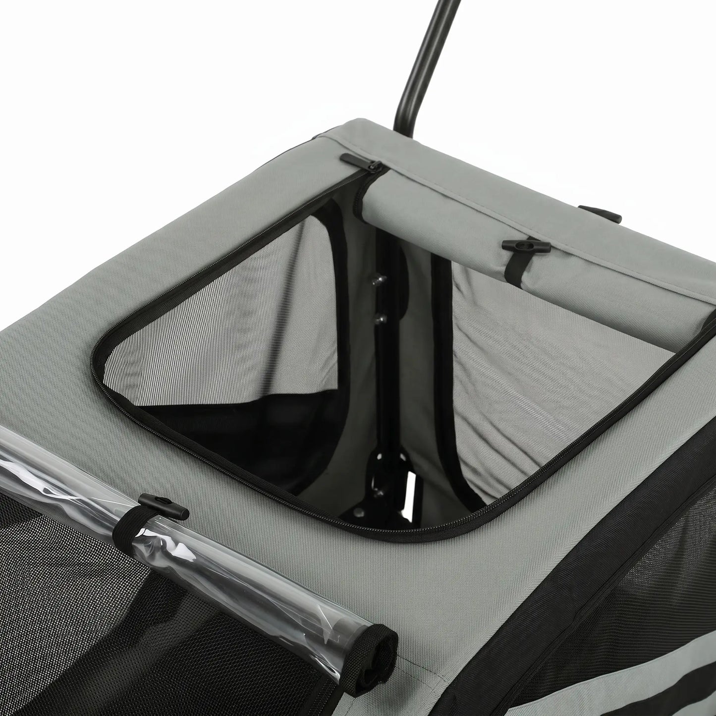 2-in-1 Dog Bike Trailer, Stroller With Reflectors Flag, Grey Dog Bike Trailers & Strollers at Gallery Canada